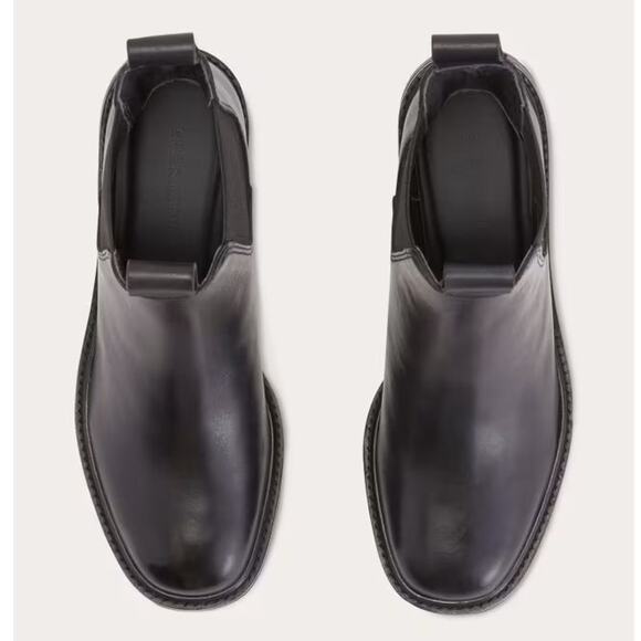 EVERLANE The Lug Chelsea Boot Black Leather Pull On Stretch Ankle Size 8 NEW - Picture 4 of 6